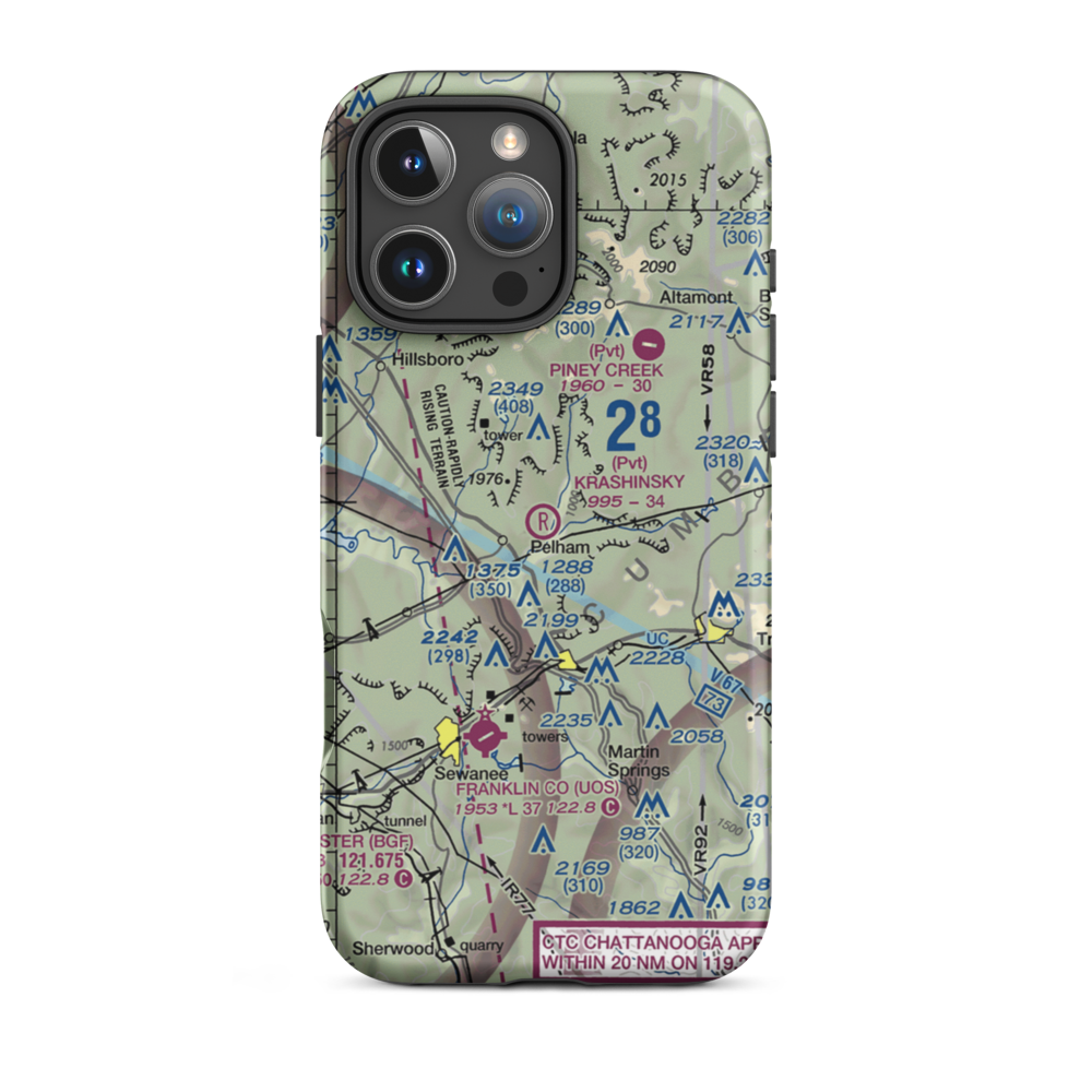 Krashinsky Airfield (7TN1) VFR Sectional  Tough iPhone Case iPhone 16 Pro Max model shown