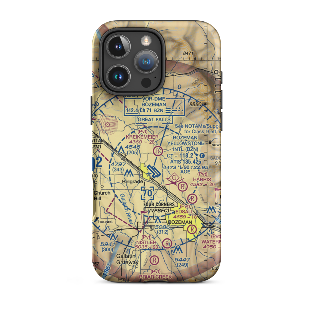 Kreikemeier Airport (4MT1) VFR Sectional  Tough iPhone Case iPhone 16 Pro Max model shown