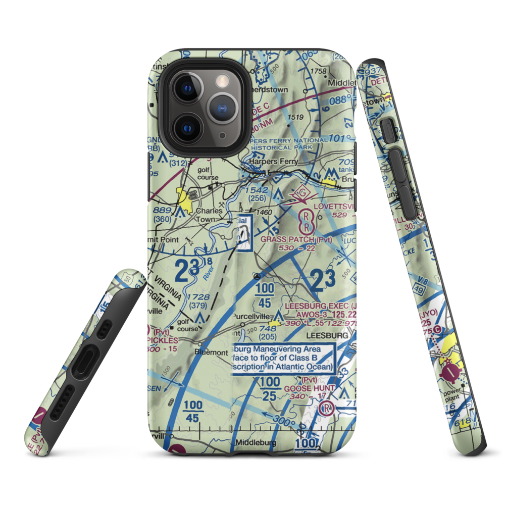 Krens Farm Airport (14VA) VFR Sectional  Tough iPhone Case iPhone 11 Pro model shown