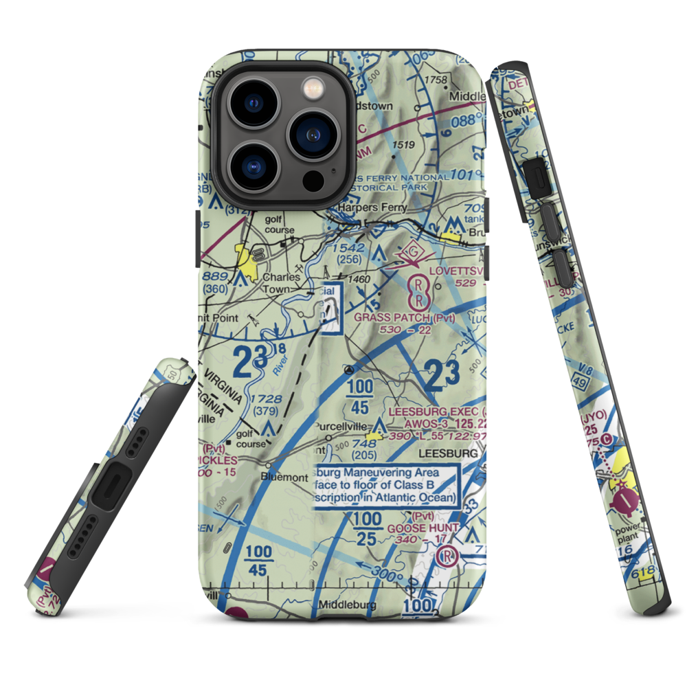 Krens Farm Airport (14VA) VFR Sectional  Tough iPhone Case iPhone 13 Pro Max model shown