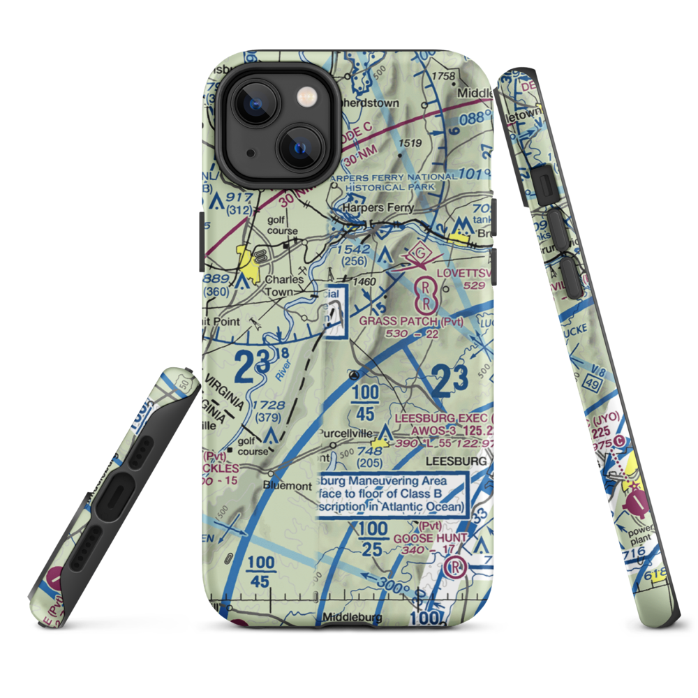 Krens Farm Airport (14VA) VFR Sectional  Tough iPhone Case iPhone 14 Plus model shown