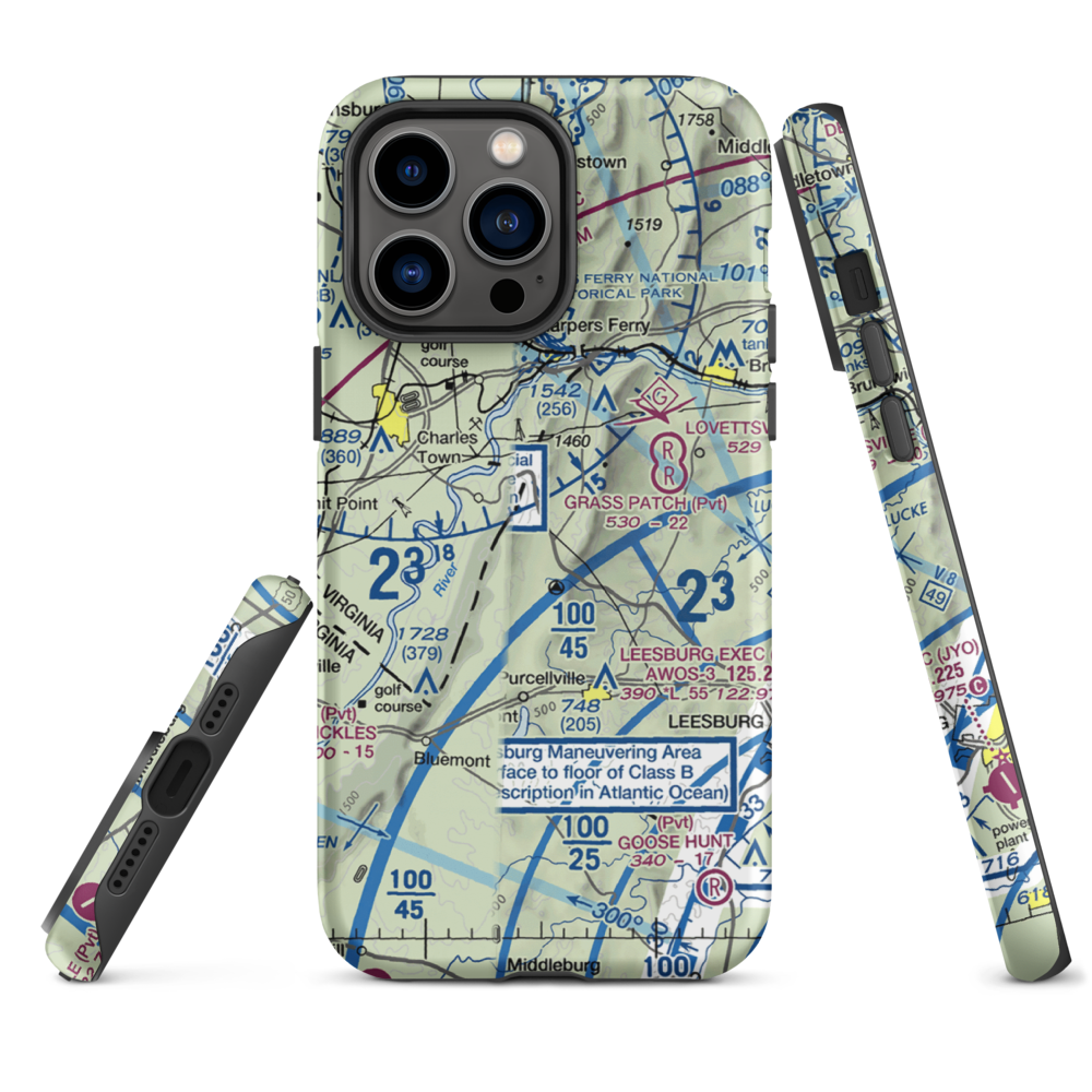 Krens Farm Airport (14VA) VFR Sectional  Tough iPhone Case iPhone 14 Pro Max model shown