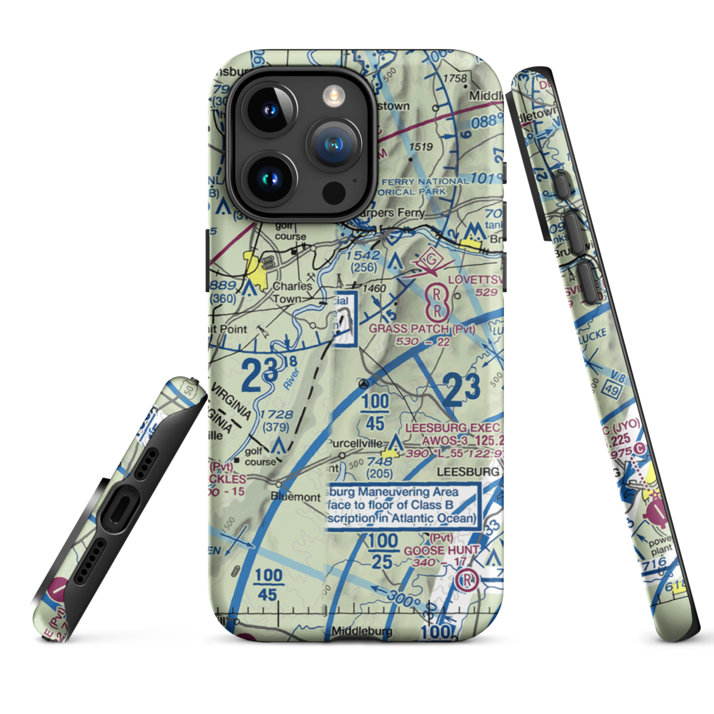 Krens Farm Airport (14VA) VFR Sectional  Tough iPhone Case iPhone 15 Pro Max model shown