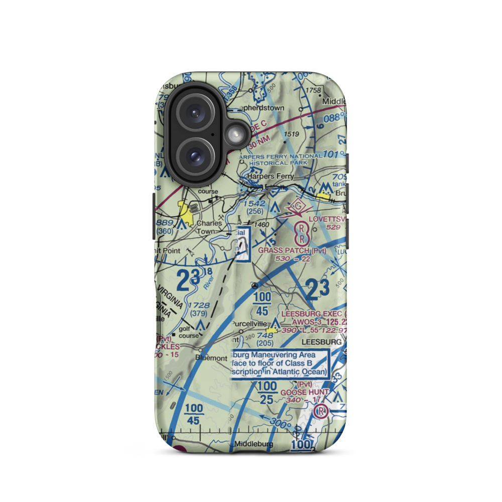 Krens Farm Airport (14VA) VFR Sectional  Tough iPhone Case iPhone 16 model shown