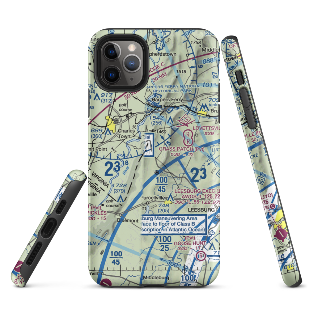 Krens Farm Airport (14VA) VFR Sectional  Tough iPhone Case iPhone 11 Pro Max model shown