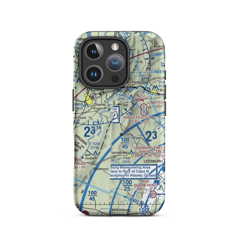 Krens Farm Airport (14VA) VFR Sectional  Tough iPhone Case iPhone 16 Pro model shown