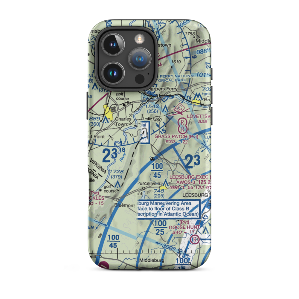 Krens Farm Airport (14VA) VFR Sectional  Tough iPhone Case iPhone 16 Pro Max model shown