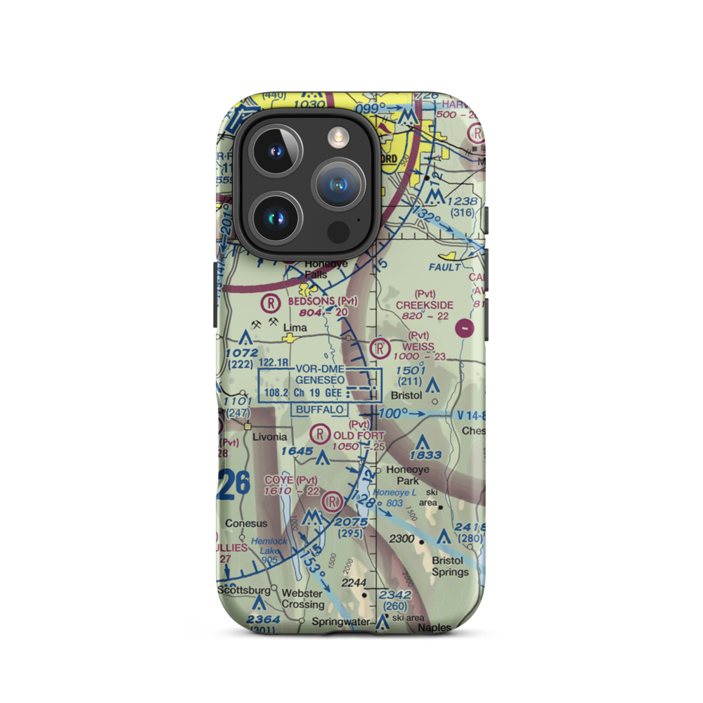 Krenzers Airport (98NY) VFR Sectional  Tough iPhone Case iPhone 16 Pro model shown