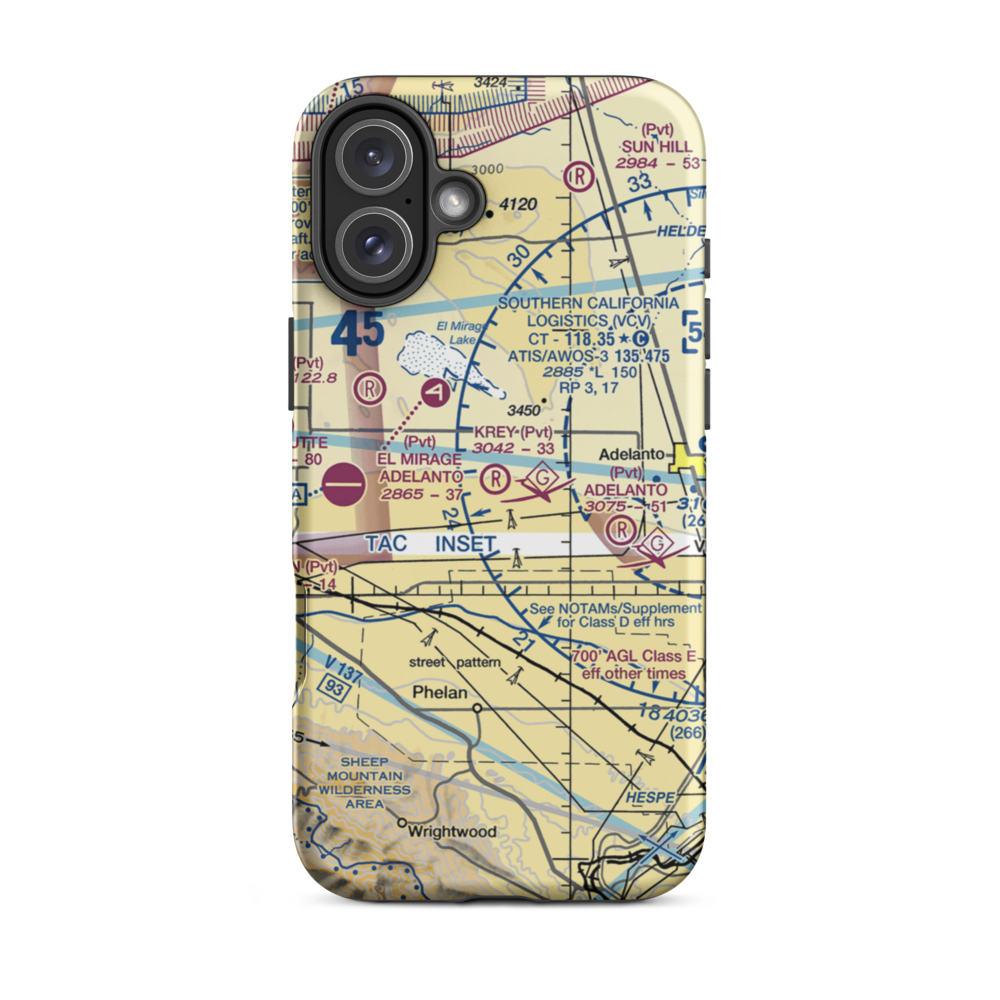 Krey Field Airport (0CL1) VFR Sectional  Tough iPhone Case iPhone 16 Plus model shown
