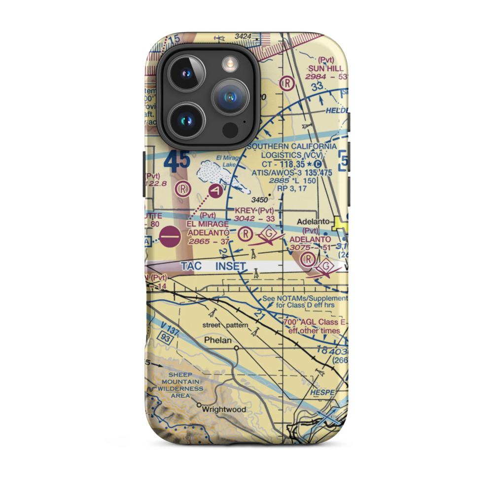 Krey Field Airport (0CL1) VFR Sectional  Tough iPhone Case iPhone 16 Pro Max model shown