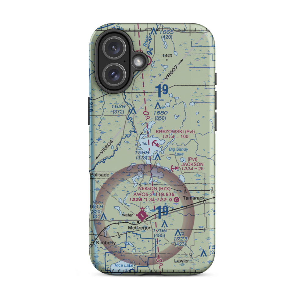 Krezowski Seaplane Base (MN75) VFR Sectional  Tough iPhone Case iPhone 16 Plus model shown