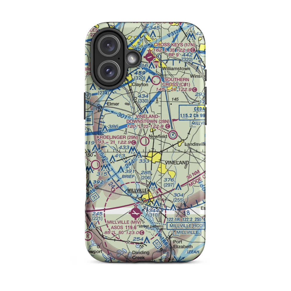 Kroelinger Airport (29N) VFR Sectional  Tough iPhone Case iPhone 16 Plus model shown