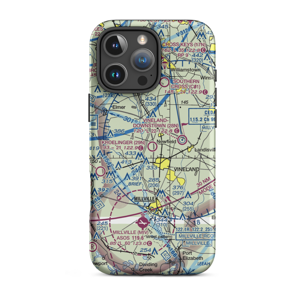 Kroelinger Airport (29N) VFR Sectional  Tough iPhone Case iPhone 16 Pro Max model shown