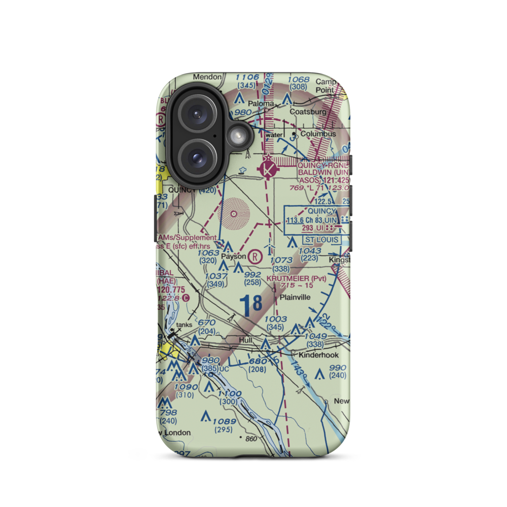 Krutmeier Airport (9LL0) VFR Sectional  Tough iPhone Case iPhone 16 model shown