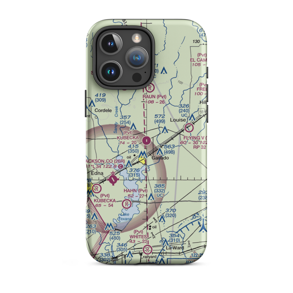 Kubecka Aviation Airport (TS08) VFR Sectional  Tough iPhone Case iPhone 16 Pro Max model shown