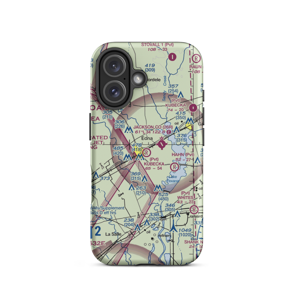 Kubecka Flying Service Inc. Airport (6TE5) VFR Sectional  Tough iPhone Case iPhone 16 model shown