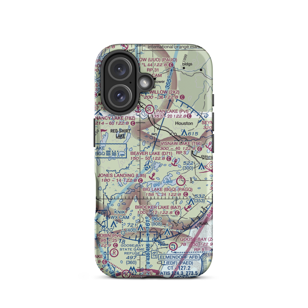 Kucera Residence Airport (63AK) VFR Sectional  Tough iPhone Case iPhone 16 model shown