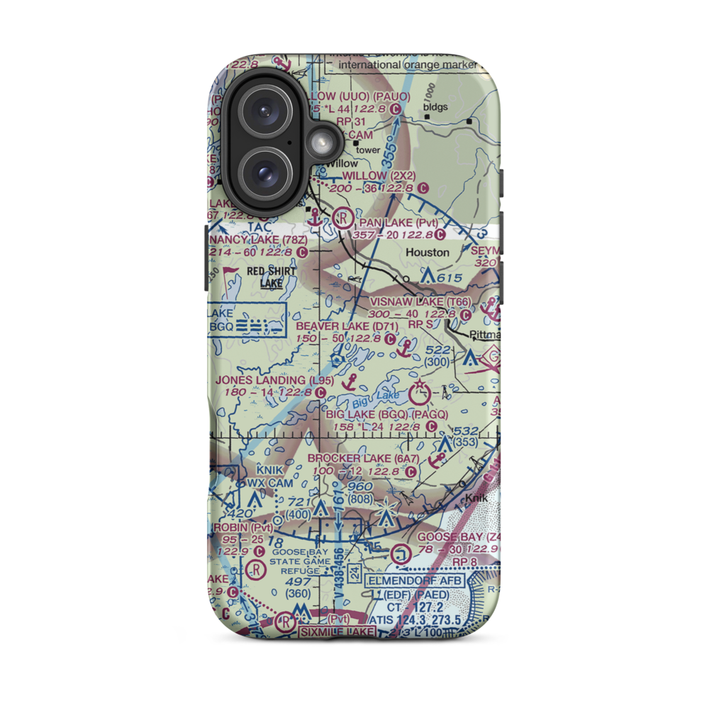 Kucera Residence Airport (63AK) VFR Sectional  Tough iPhone Case iPhone 16 Plus model shown