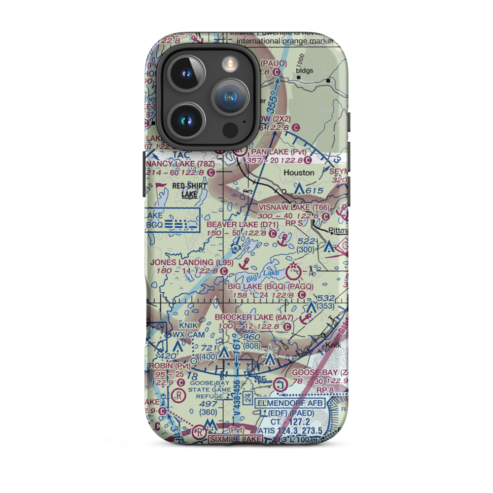 Kucera Residence Airport (63AK) VFR Sectional  Tough iPhone Case iPhone 16 Pro Max model shown