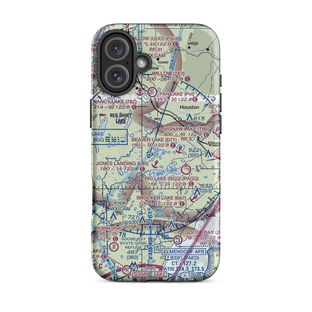 Kucera Seaplane Base (91AK) VFR Sectional  Tough iPhone Case iPhone 16 Plus model shown