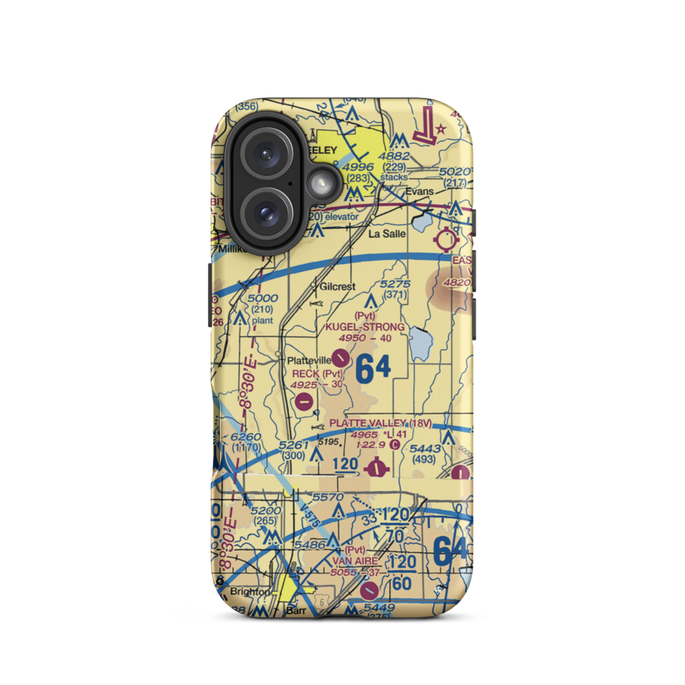 Kugel-Strong Airport (03CO) VFR Sectional  Tough iPhone Case iPhone 16 model shown