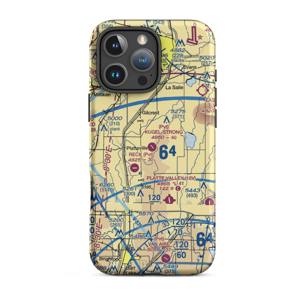 Kugel-Strong Airport (03CO) VFR Sectional  Tough iPhone Case iPhone 16 Pro Max model shown