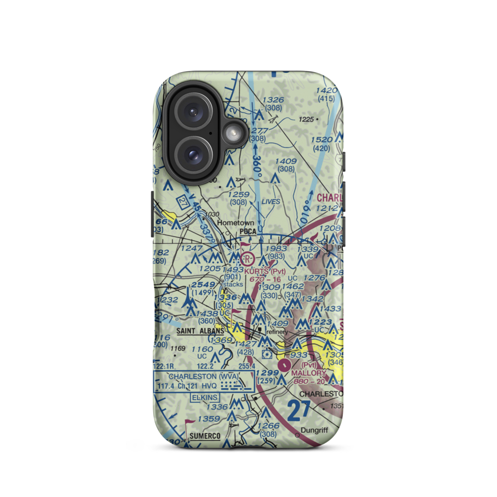Kurt's Field (27WV) VFR Sectional  Tough iPhone Case iPhone 16 model shown