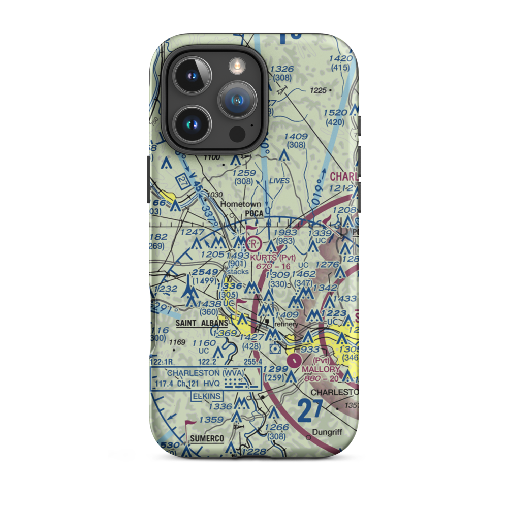 Kurt's Field (27WV) VFR Sectional  Tough iPhone Case iPhone 16 Pro Max model shown