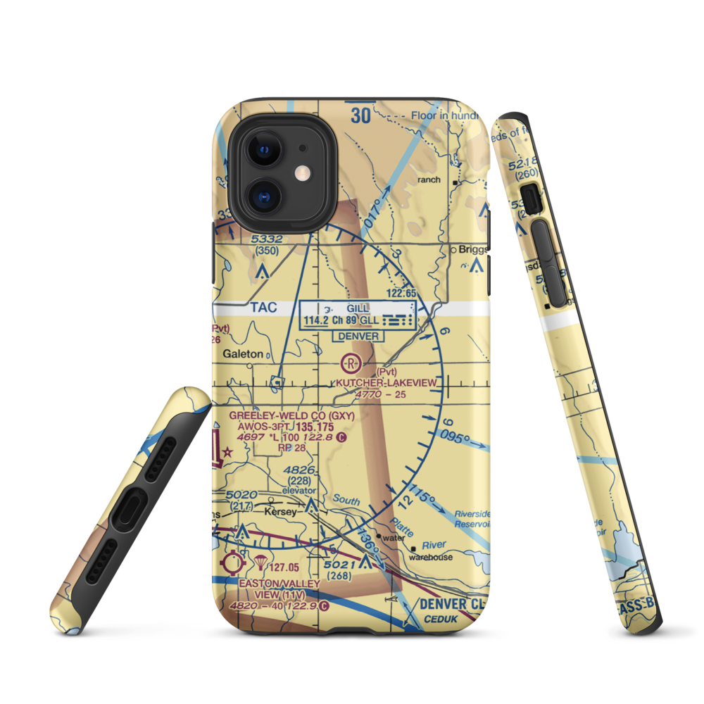 Kutcher-Lakeview Airport (CO26) VFR Sectional  Tough iPhone Case iPhone 11 model shown