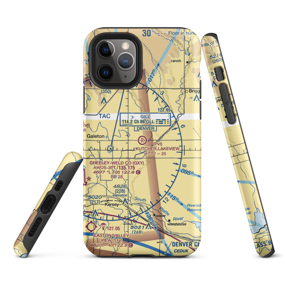 Kutcher-Lakeview Airport (CO26) VFR Sectional  Tough iPhone Case iPhone 11 Pro model shown