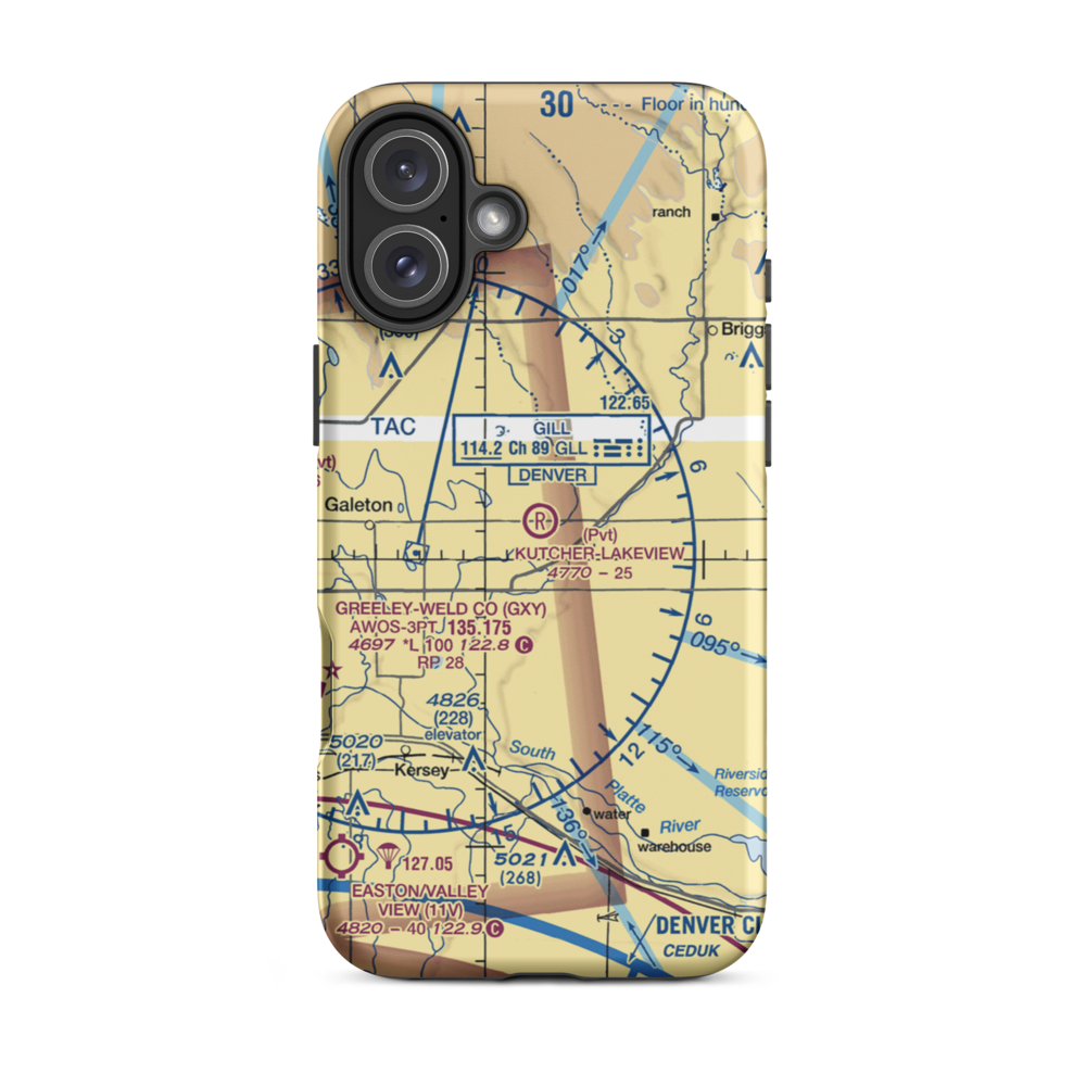 Kutcher-Lakeview Airport (CO26) VFR Sectional  Tough iPhone Case iPhone 16 Plus model shown