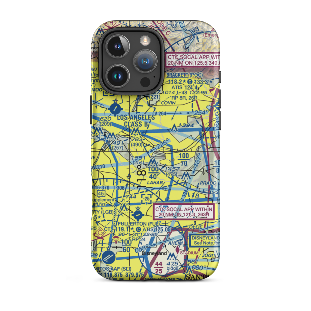 L A County Sheriff's Department Heliport (7L5) VFR Sectional  Tough iPhone Case iPhone 16 Pro Max model shown