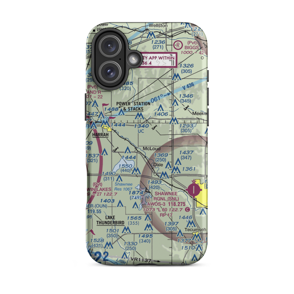 L D Airport (56OK) VFR Sectional  Tough iPhone Case iPhone 16 Plus model shown