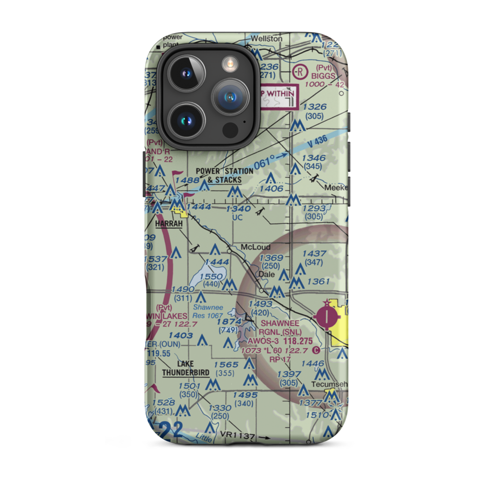L D Airport (56OK) VFR Sectional  Tough iPhone Case iPhone 16 Pro Max model shown