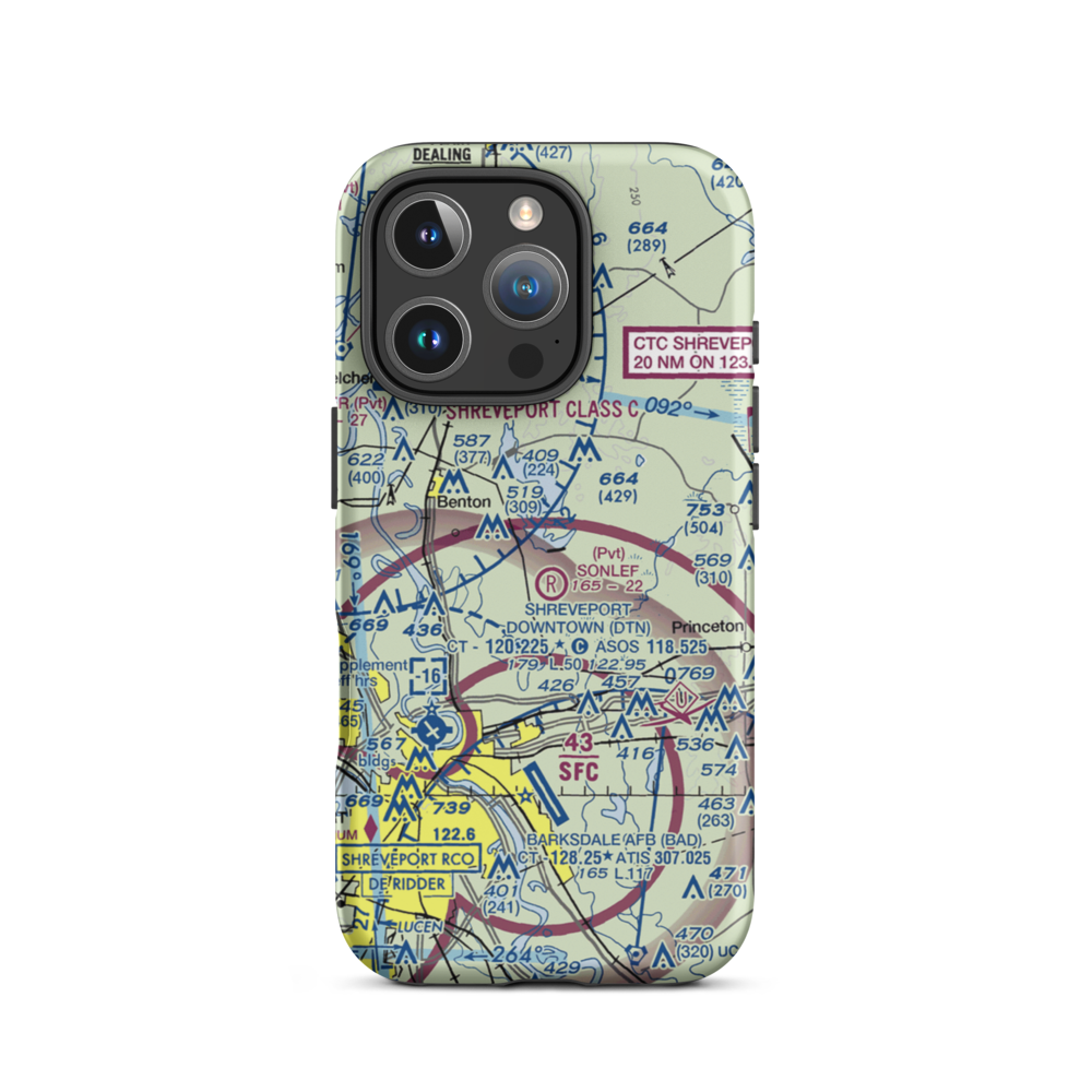 L J Earnest Airport (LS69) VFR Sectional  Tough iPhone Case iPhone 16 Pro model shown