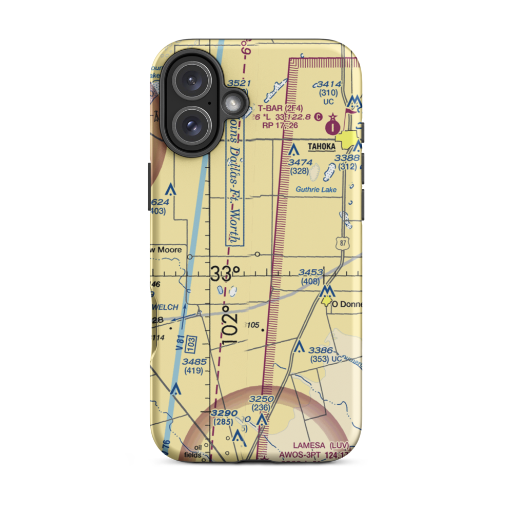 L P Askew Farms Airport (00XS) VFR Sectional  Tough iPhone Case iPhone 16 Plus model shown