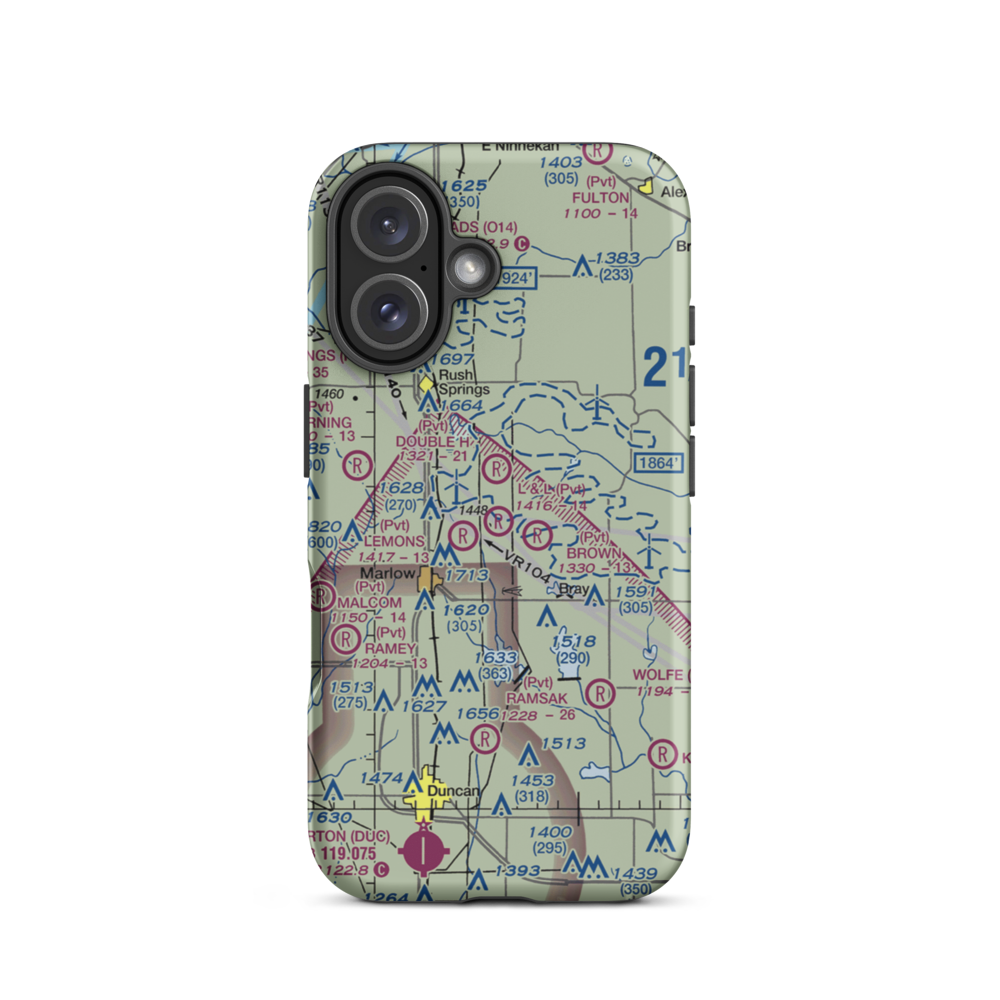 L&L Airport (OK89) VFR Sectional  Tough iPhone Case iPhone 16 model shown