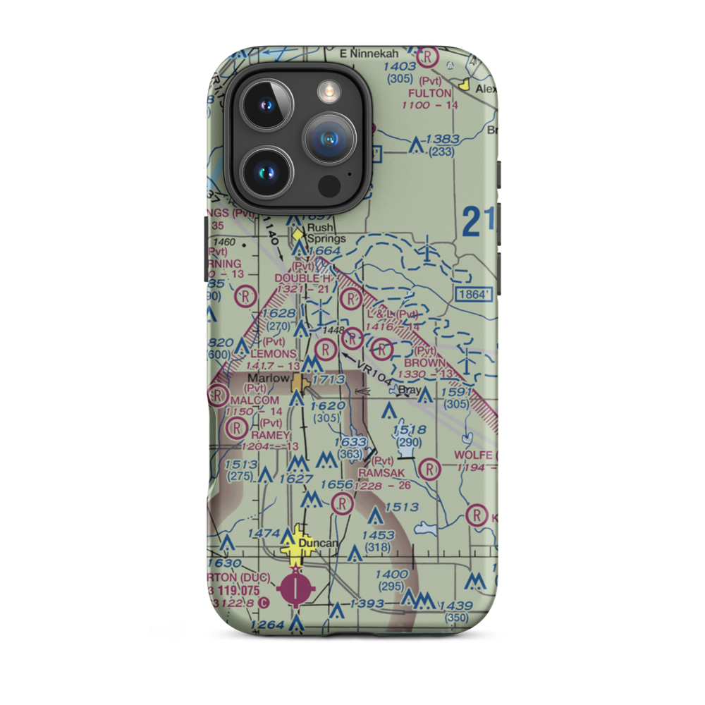 L&L Airport (OK89) VFR Sectional  Tough iPhone Case iPhone 16 Pro Max model shown