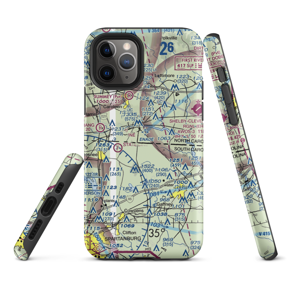 La Dolce Terra Airport (38SC) VFR Sectional  Tough iPhone Case iPhone 11 Pro model shown