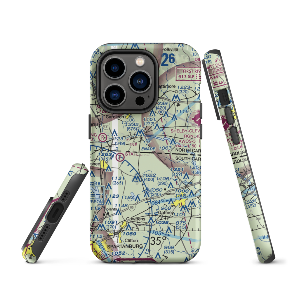 La Dolce Terra Airport (38SC) VFR Sectional  Tough iPhone Case iPhone 14 Pro model shown