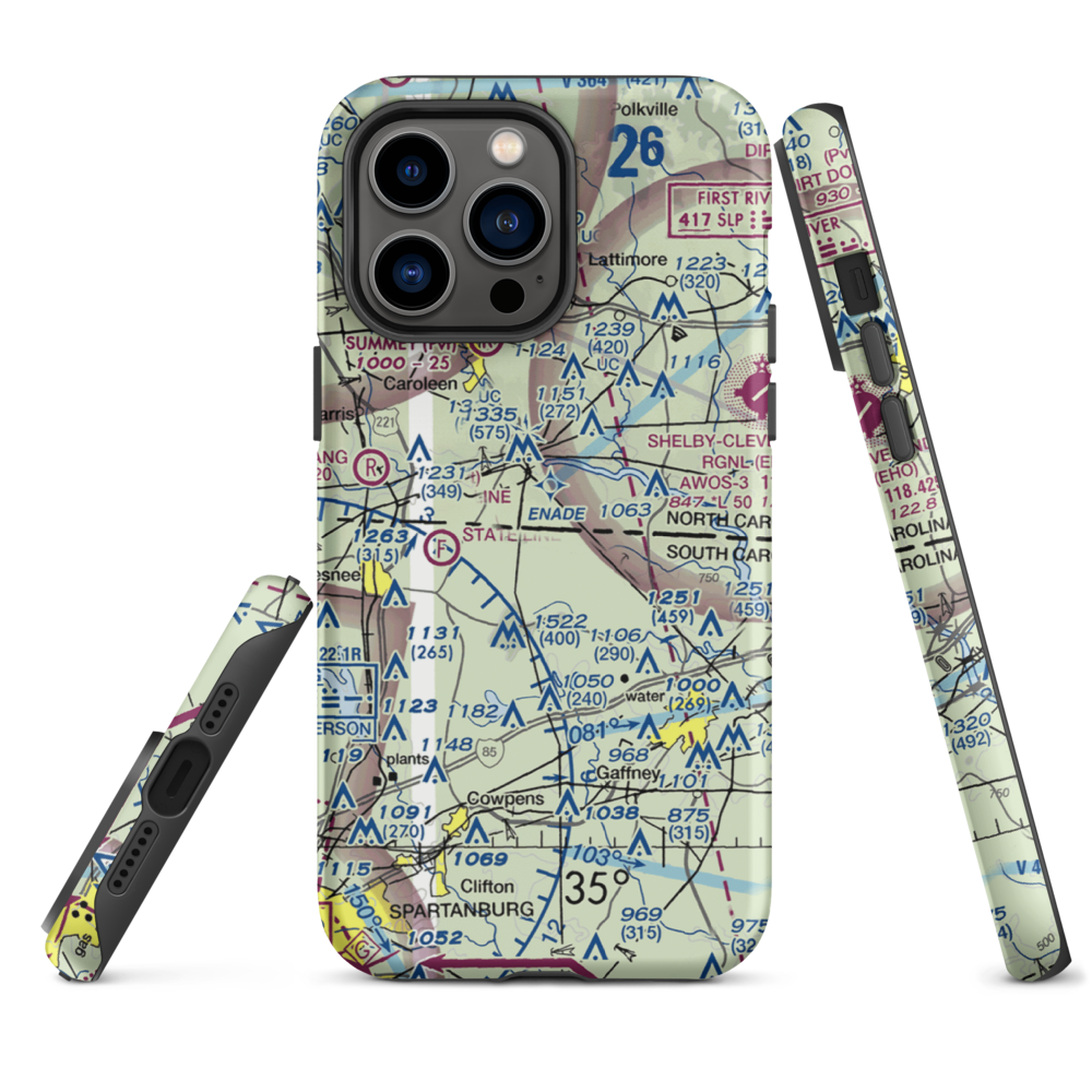 La Dolce Terra Airport (38SC) VFR Sectional  Tough iPhone Case iPhone 14 Pro Max model shown