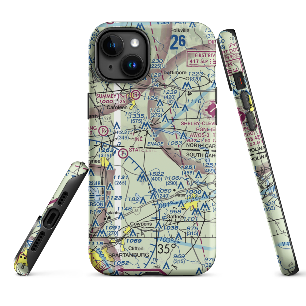 La Dolce Terra Airport (38SC) VFR Sectional  Tough iPhone Case iPhone 15 Plus model shown