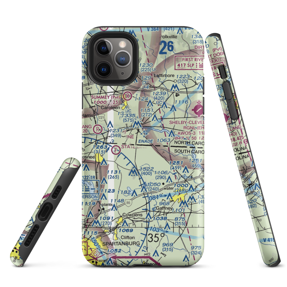 La Dolce Terra Airport (38SC) VFR Sectional  Tough iPhone Case iPhone 11 Pro Max model shown