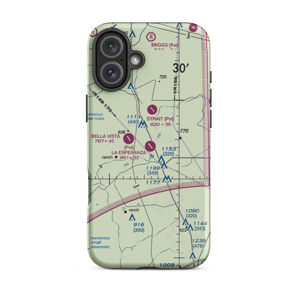 La Esperanza Ranch Airport (TE29) VFR Sectional  Tough iPhone Case iPhone 16 Plus model shown