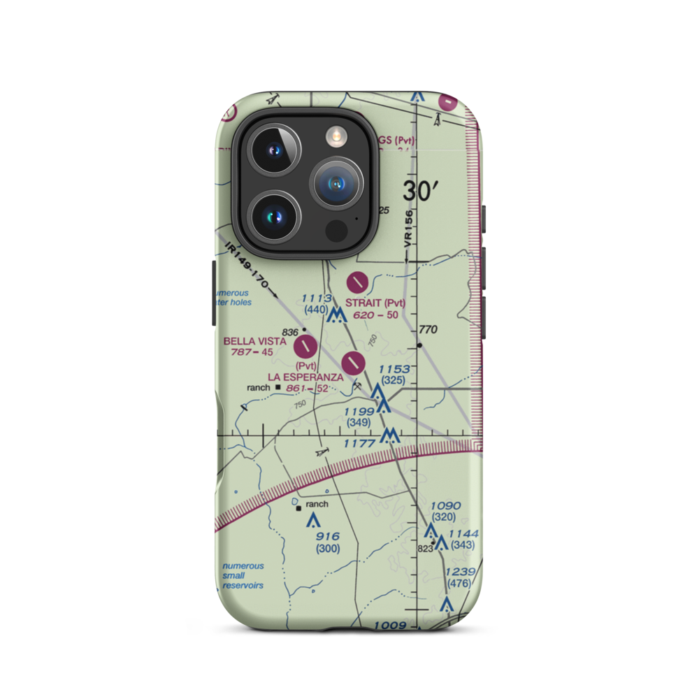 La Esperanza Ranch Airport (TE29) VFR Sectional  Tough iPhone Case iPhone 16 Pro model shown