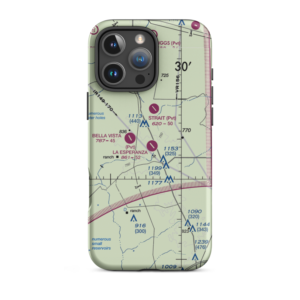 La Esperanza Ranch Airport (TE29) VFR Sectional  Tough iPhone Case iPhone 16 Pro Max model shown