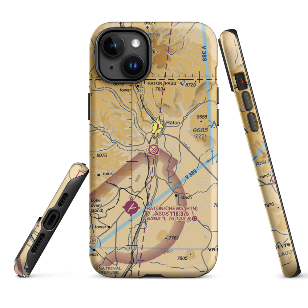 La Mesa Park Airport (NM67) VFR Sectional  Tough iPhone Case iPhone 15 Plus model shown