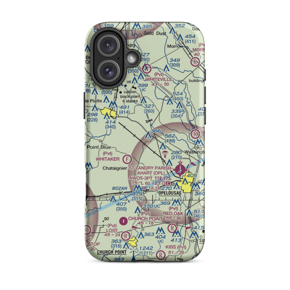 La Petite Airdrome Ultralightport (LS59) VFR Sectional  Tough iPhone Case iPhone 16 Plus model shown