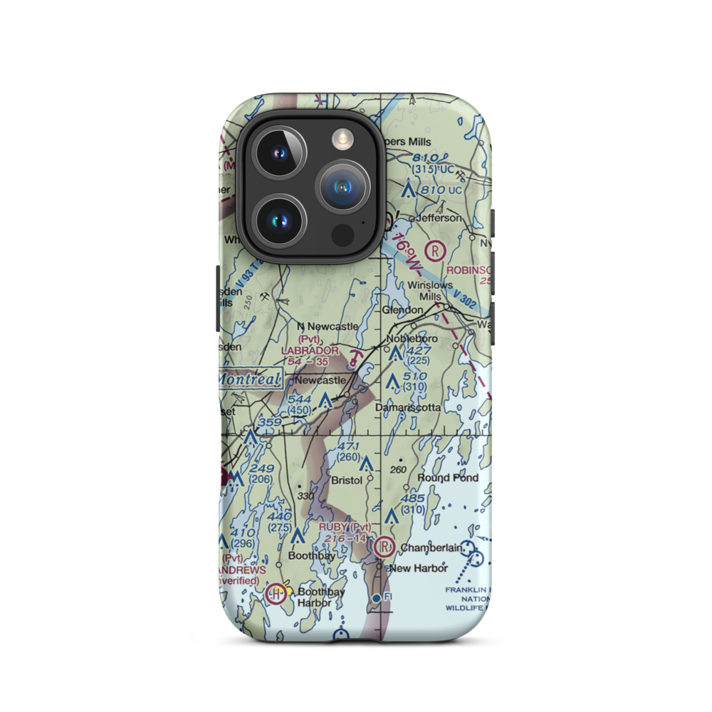 Labrador Landing Seaplane Base (74ME) VFR Sectional  Tough iPhone Case iPhone 16 Pro model shown