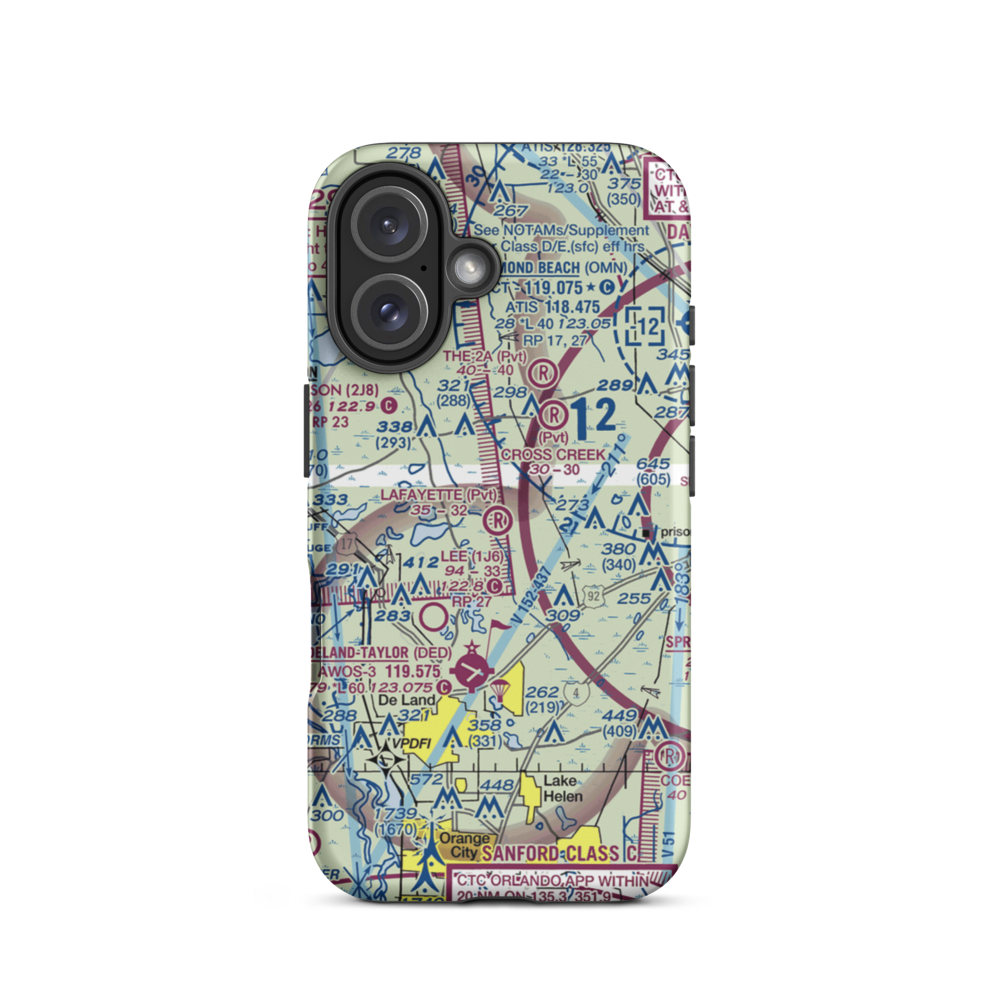 Lafayette Landings Airport (FD90) VFR Sectional  Tough iPhone Case iPhone 16 model shown